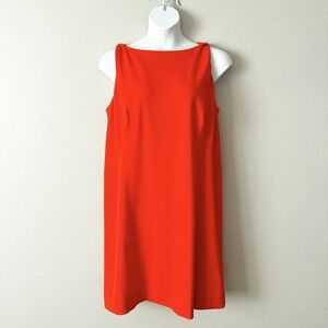 MM La Fleur New York Orange Twill Sleeveless Boat Neck Sheath Dress Plus Size 2X